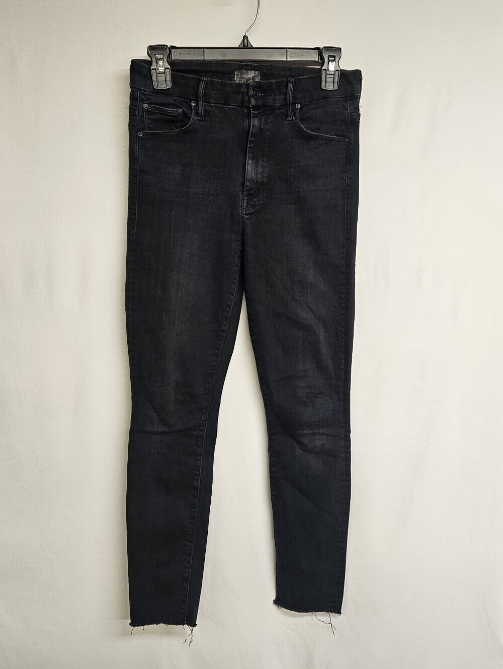 Mother Black Denim Blackbird High Waisted Looker Skinny Jeans, Size 27